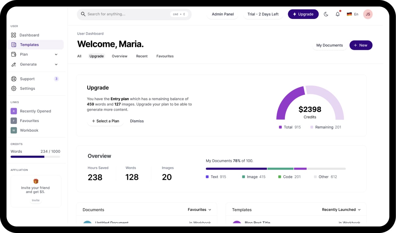 Plumatica Dashboard Mockup